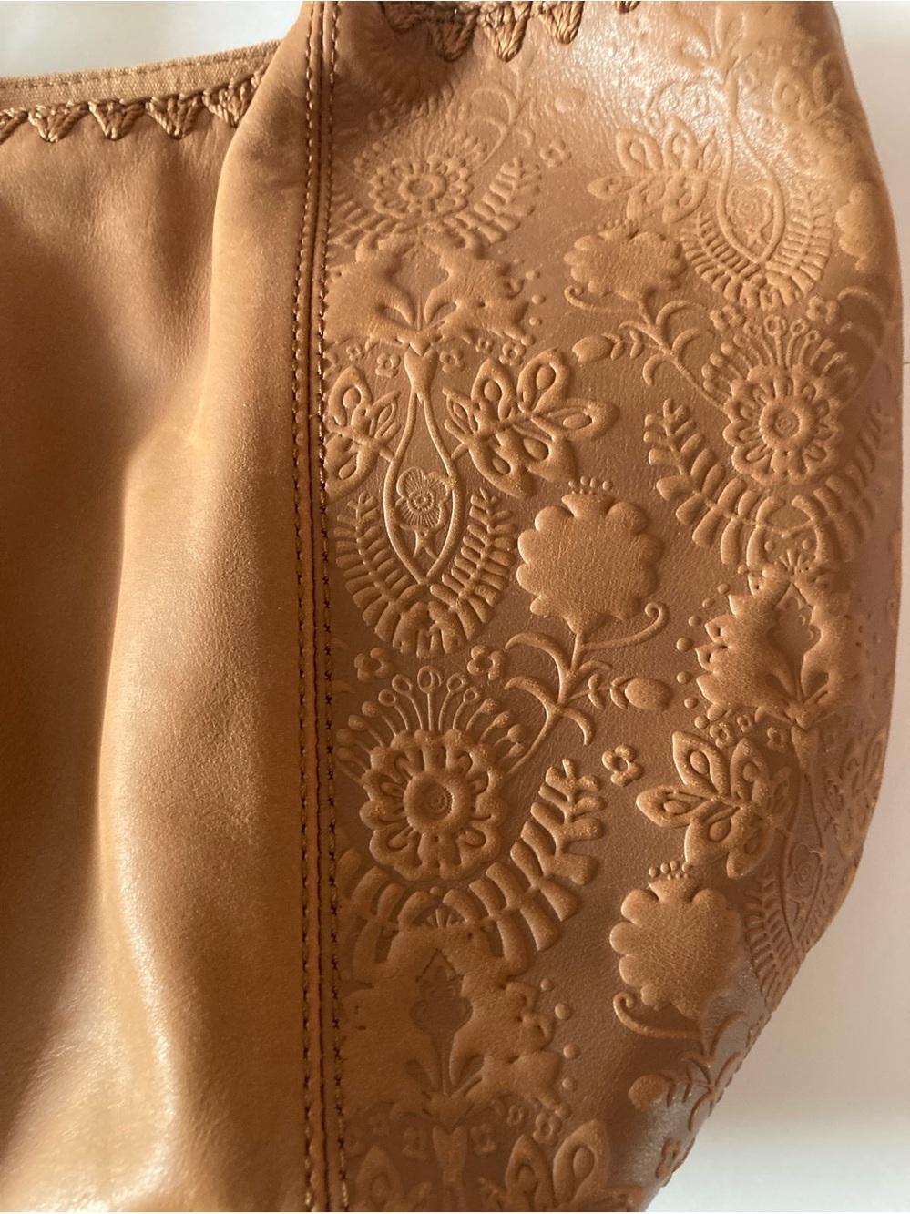 The Sak Tan Embossed Leather Tote Bag - Picture 12 of 16
